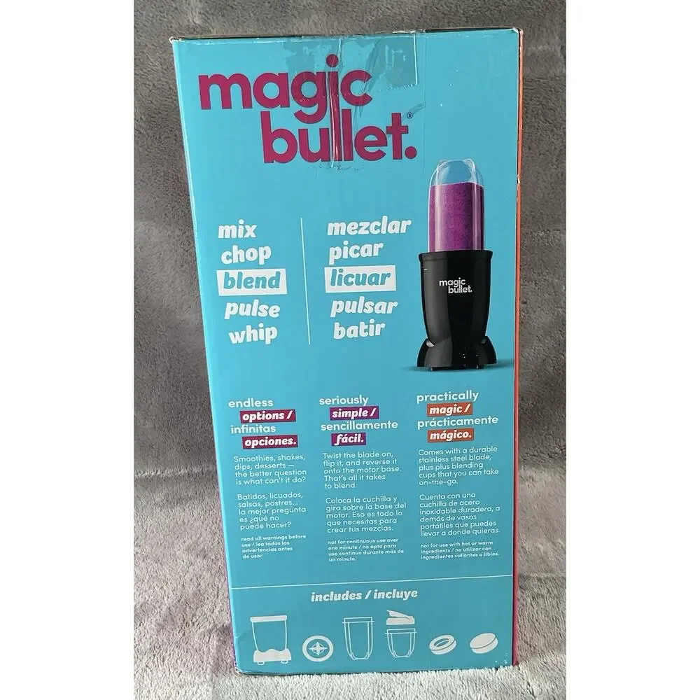 Magic Bullet Personal Blender Set Smoothie Maker Mix Chop Blend Pulse Whip Black